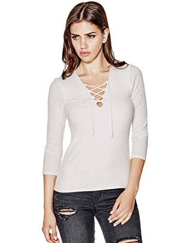 G by GUESS Women's Maryellen Lace-Up Top