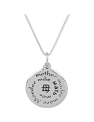 Mother in Many Languages Sterling Pendant 18" Necklace
