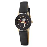 Armitron Women's 9100010 Betty Boop Gold-Tone Black Leather Strap Character Watch