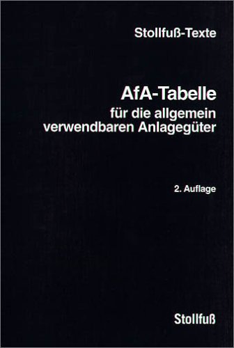 AfA-Tabellen für die allgemein verwendbaren Anlagegüter