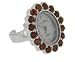 Sterling Silver Adjustable Garnet Watch Ring
