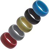 Country Bound Silicone Rings Men 5 Pack - For Active Lifestyles, Gym & Outdoor Enthusiasts, High Quality Rubber Wedding Rings - Safe, Hypoallergenic, Silicone Ring for Men, Won't Pinch Skin!