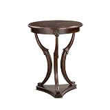 Accent End Table with Antique Brass Lion Head Handles in Brown Cherry Finish by 