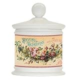 Savons Super fins Super fine soap Rose scented candle in Ceramic French retro Apothecary Jar