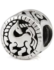 Genuine Ohm Beads (TM) Product. 925 Sterling Silver Shield of Unicorn European Bead Charm. 100% Satisfaction Guaranteed.