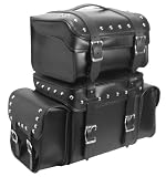 Auburn Leather 30-8058A Pac Mate Premium Leather Luggage System with Studs - 1 Set