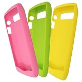 BlackBerry Yellow Patterned Green Patterned and Pink Patterned Color Matte Finish Silicone Skin Case for BlackBerry Pearl 3G 9100