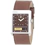 Fossil JR9527 Stainless Steel Gents Digital Seconds Brown Leather Strap Watch