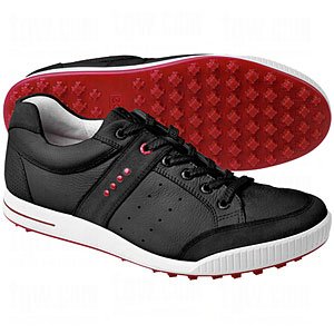 ECCO Men's Street Premiere Golf Shoe,Mooless/Black/Chilli Red,44 M EU (US Men's 10-10.5 M)