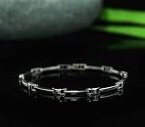 SKELETON LINKED SOLID STAINLESS STEEL BRACELET .16 x 8