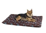 Slumber Pet Thermal Paw Print Crate Mat - Chocolate - X-Small (XS Dog Bed or Cat Bed)