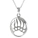 Rustic Bear Claw Paw Print Sterling Silver Necklace .925 Stamp Hypoallergenic Sturdy