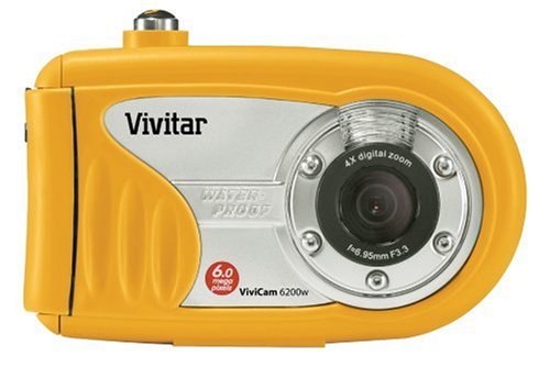 Vivitar - VIVICAM 6200W - Appareil photo numérique étanche 10m - caoutchouté - 6MP - zoom digital 4X - écran 2 pouces - mémoire interne 16Mb, mémoire externe par carte Sd (non fournie)-webcam et clip