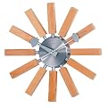 Retro Mod Natural Woodburst Wall Clock