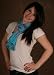 Batik Scarf - Pink Floral on Turquoise