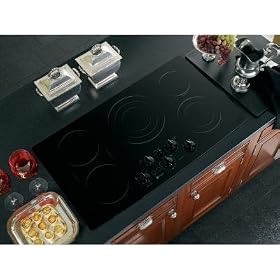 GE Profile 36" Built-In CleanDesign Electric Black Cooktop