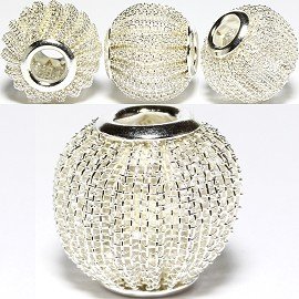 Silver Colored Mesh Ball - Compatible with Pandora, Chamilia, Troll, Biagi - Quantity of One