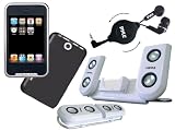 GSI Mega MP3/Speaker/Headphone Package -- GMP428 MP4/MP3 4 GB Player with Camera, Voice Recorder, USB Portable, 2.8 Touchscreen, Bilingual + PYLE PIP10 Portable Speaker System + PHRT32BK Ultra Slim Super Bass Retractable In-Ear Earbud Stereo Headphones for iPod/MP3/Any Media Player (Black).