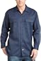 Dickies Men's Long Sleeve Work Shirt, Navy, Large