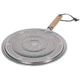 Heavy Duty Simmer Plate with Wood Handle, Heat Diffuser / Reducer, 8.5 Inch