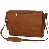 NHL Pittsburgh Penguins Brown Leather Team Logo Laptop Messenger Bag