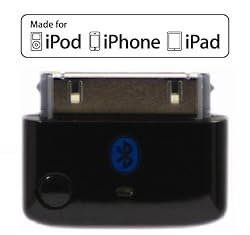 KOKKIA i10 (Luxurious Black) MULTI-STREAM Tiny Bluetooth iPod transmitter splitter for iPod/iPhone/iPad/iTouch, stereo multi-stream (2 Receivers can enjoy 1 iDevice), with true Apple authentication. Remote Controls and Local iPod/iPhone/iPad Volume Control Capabilities. Works and fits very well with latest iPod 6th generation tiny Nano, iPod Touch 4th generation, iPhone 4S/4 and iPad 3.