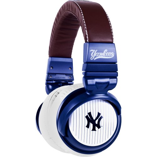  Big R XLMLBNYY2 New York Yankees Over-The-Ear Headphones with In-Line Mic 