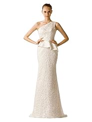 Mermaid One Shoulder Lace   Dress with a Brush/Sweep Train  With Ruffles