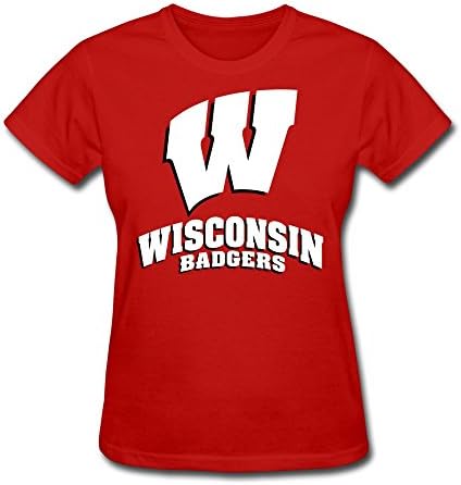 CXY Women's NCAA Wisconsin Badgers Football Team Logo T-Shirt XL Red