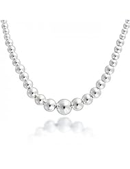 Bling Jewelry Sterling Silver Graduated Bead Ball Necklace