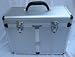 Large Aluminium Professional Cosmetic Make-Up Train Carrying Case with Shoulder Strap - 16 1/2 x 8 1/2 x 12 1/2 inches - Has two 3 1/2 x 4 1/2 x 1 1/2 inches compartment boxes - A 16 x 2 1/2 x 10 compartment for brushes or utensils - A 10 x 4 x 10 compartment and a 5 x 4 x 10 compartment JPFSP