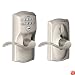 Schlage FE595VCAM619ACC Camelot Keypad Accent Lever Door Lock, Satin Nickel