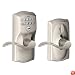 Schlage FE595VCAM619ACC Camelot Keypad Accent Lever Door Lock, Satin Nickel