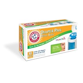 Munchkin Arm & Hammer Diaper Pail  Refill Bags, 3 Pack