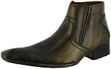 FARANZI Mens Leather Lined Italian Designed Urban Zipper Square Toe Dress Boot Shoe Bronze