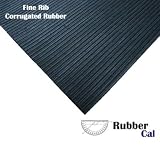 Fine Rib Corrugated Rubber Matting - Black - 3MM Thick - 3 feet Wide Roll