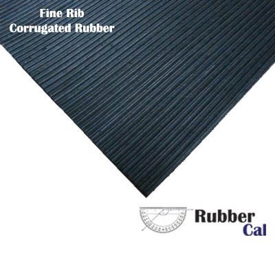 Fine Rib Corrugated Rubber Matting - Black - 3MM Thick - 4 feet Wide Roll
