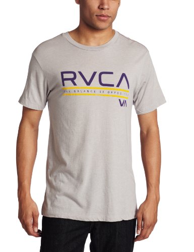 RVCA Mens Distressed Stripe Short Sleeve Tee