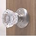 Two Crystal Antique Replica Surface Mount Single Dummy/French Door Knob Sets for one side of two doors or Both Sides of one door. Also for decor projects (Brushed Nickel)