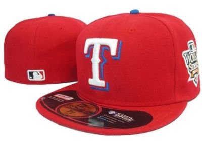 MLB Texas Rangers 2010 World Series On Field Game 59FIFTY Cap Red 71/2C