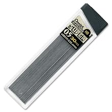 Pentel Super Hi-Polymer Lead Refill 0.5mm Fine, HB, 30 Pieces of Lead (C15BPHB-K6)