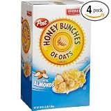 Post Honey Bunches of Oats with Almonds Cereal, 48-Ounce Boxes (Pack of 4)
