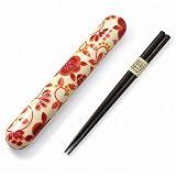 布貼箸箱セット 花唐草赤絵の画像