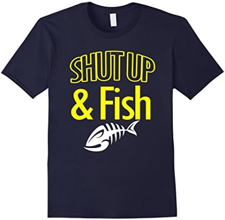Men's Shut up &amp; fish tshirt Medium Navy