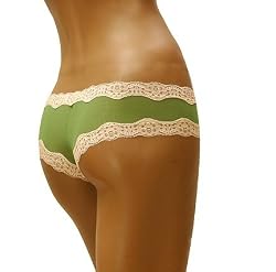 Mary Green Silk Gauze Low Cut Boy Thong with Lace - LT9