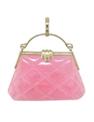 Pink Jade Purse Pendant 14K