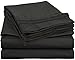 JS Sanders 1500 Series Microfiber QUEEN 4PC Bed Sheet Set Egyptian, Deep Pocket Deep Pocket, BLACK