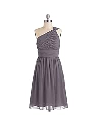 One Shoulder Fitted Draped Chiffon Bridesmaid Dress 