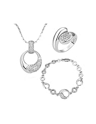 Generic Women 18k Gold Plated Set Necklace Bracelet Ring