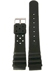 Watch Band Replacement Rubber Plastic Black To Fit Dive Watch 22mm